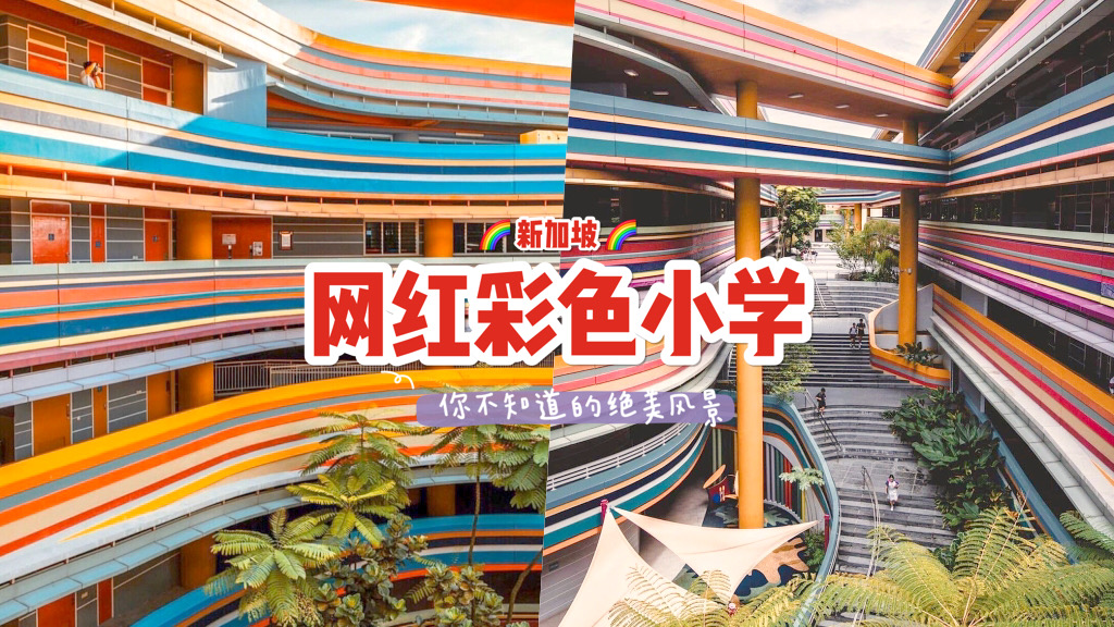 新加坡最美小学🌈 峡谷波纹建筑+色彩斑斓小学堂，上学心情都变开心！